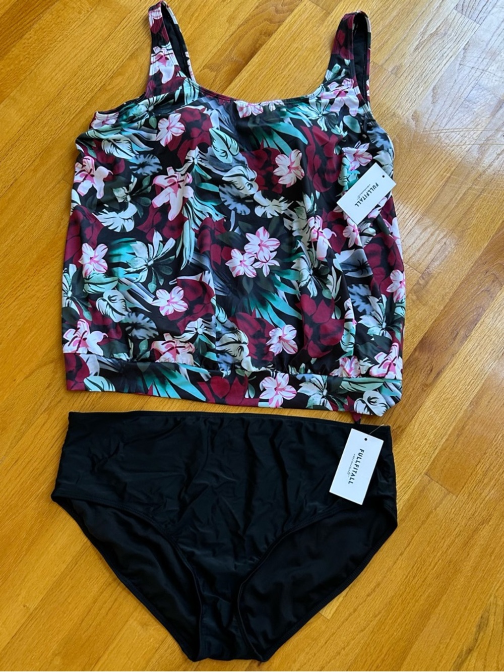 Fulfitall Swimsuit Tankini Bikini Set Floral Plus Size 24